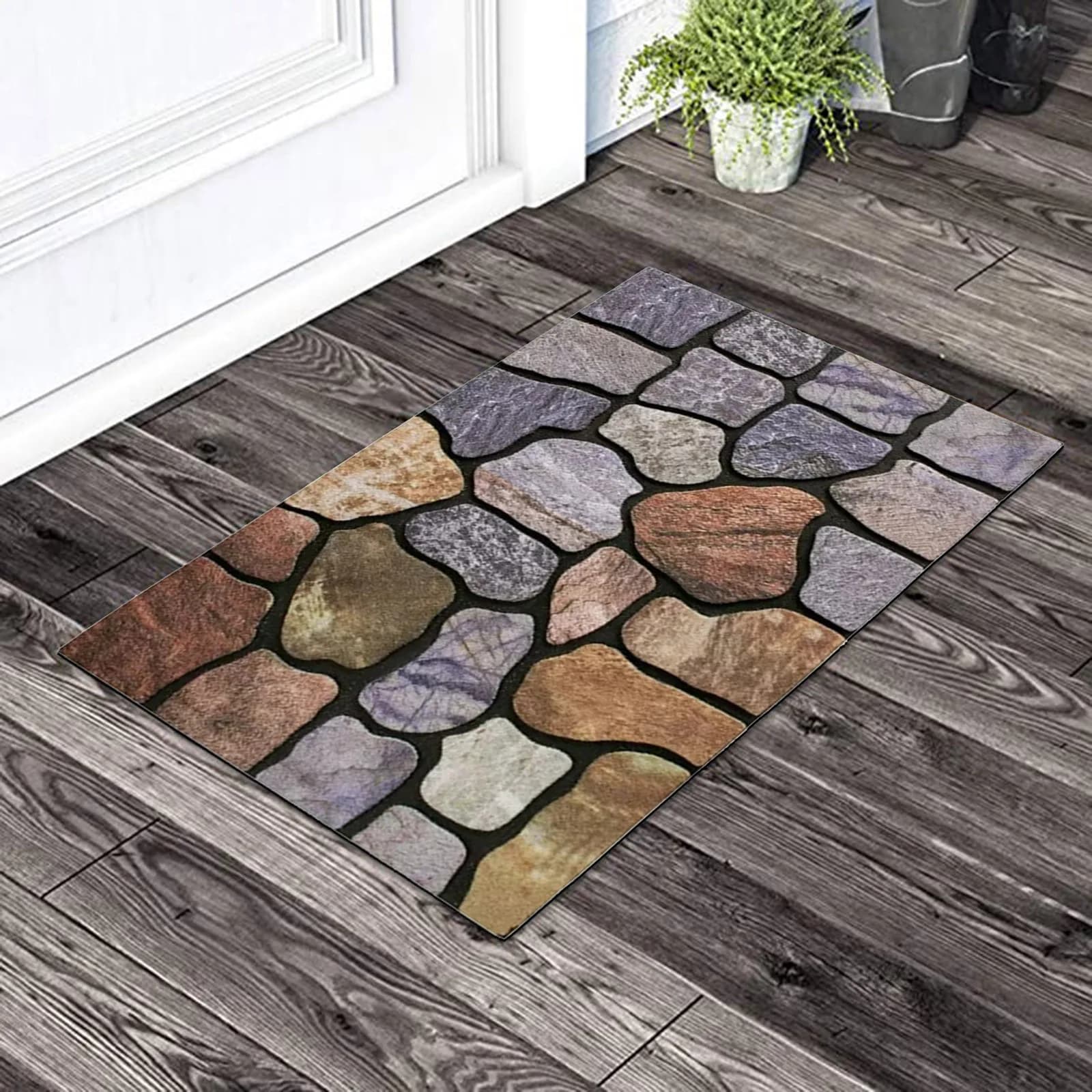 Outdoor welcome pad at the entrance door zerbino rubber anti-slip heavy-duty shoes scraper carpet for interiors with low key