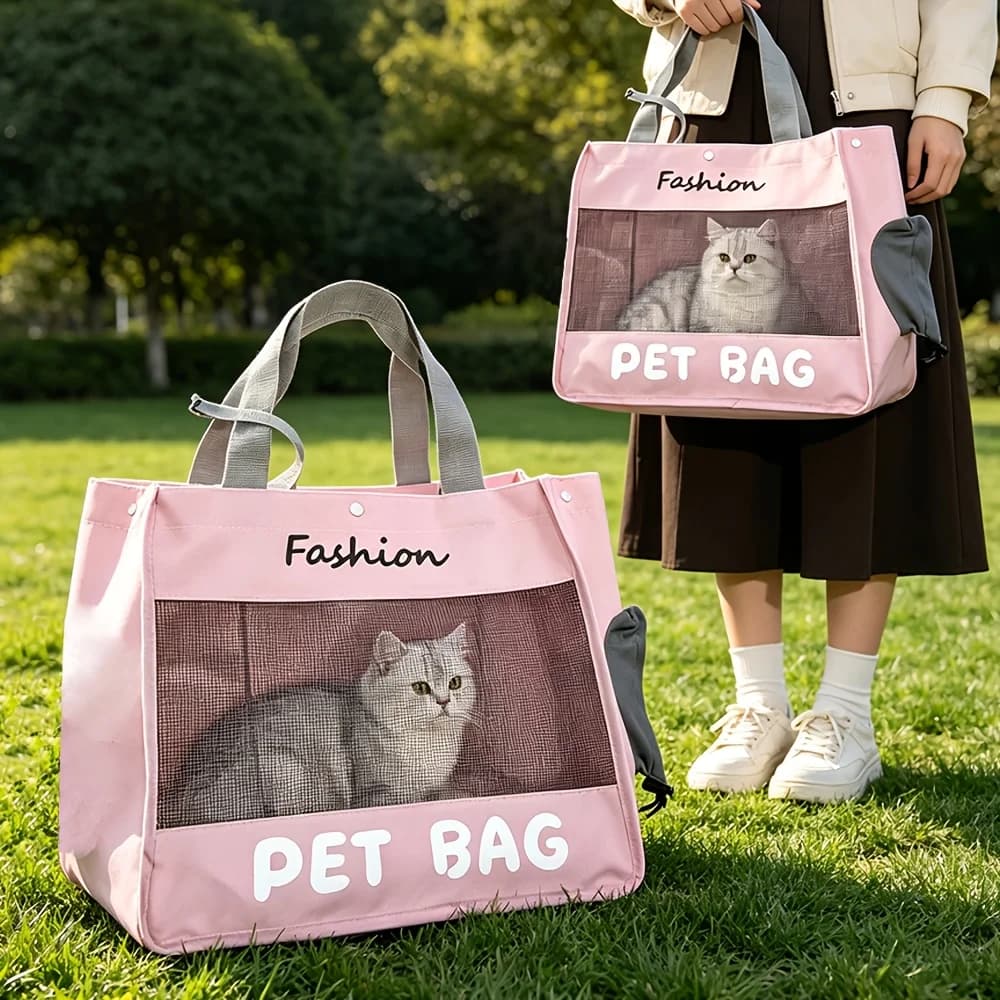 Borsa Morbida per il Trasporto di Animali Domestici, Borsa a Tracolla Portatile per Gatti Piccoli e Cuccioli, per Viaggi, Shopping, Passeggiate Quotidiane e Trasporto all'Aperto