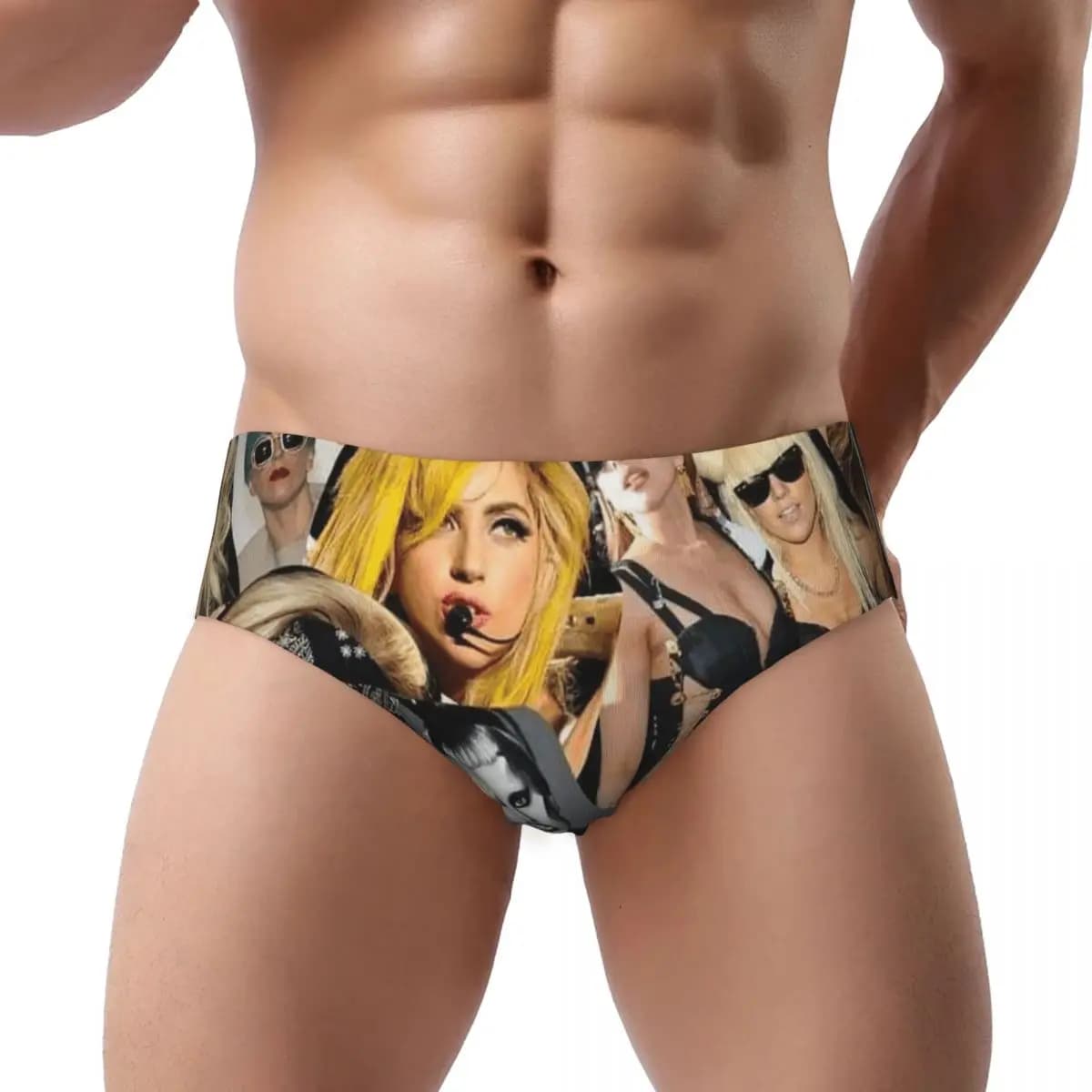 Slip da uomo personalizzati Lady Gaga Mayhem Music Singer Mutandine da uomo Mutande intimo elasticizzato