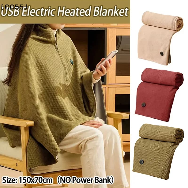 Sciarpa Riscaldante USB, Coperta Termica Morbida e Calda, Sciarpa Invernale per Climi Freddi, 3 Livelli di Riscaldamento, Sciarpa Riscaldante 〔CC55〕