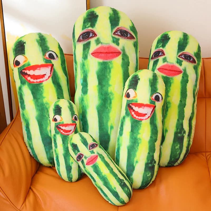 Creativo divertente striscia di cetriolo cuscino da tiro decorazioni per la casa morbidi giocattoli di peluche per bambini cuscino per dormire per bambini regalo di natale di compleanno