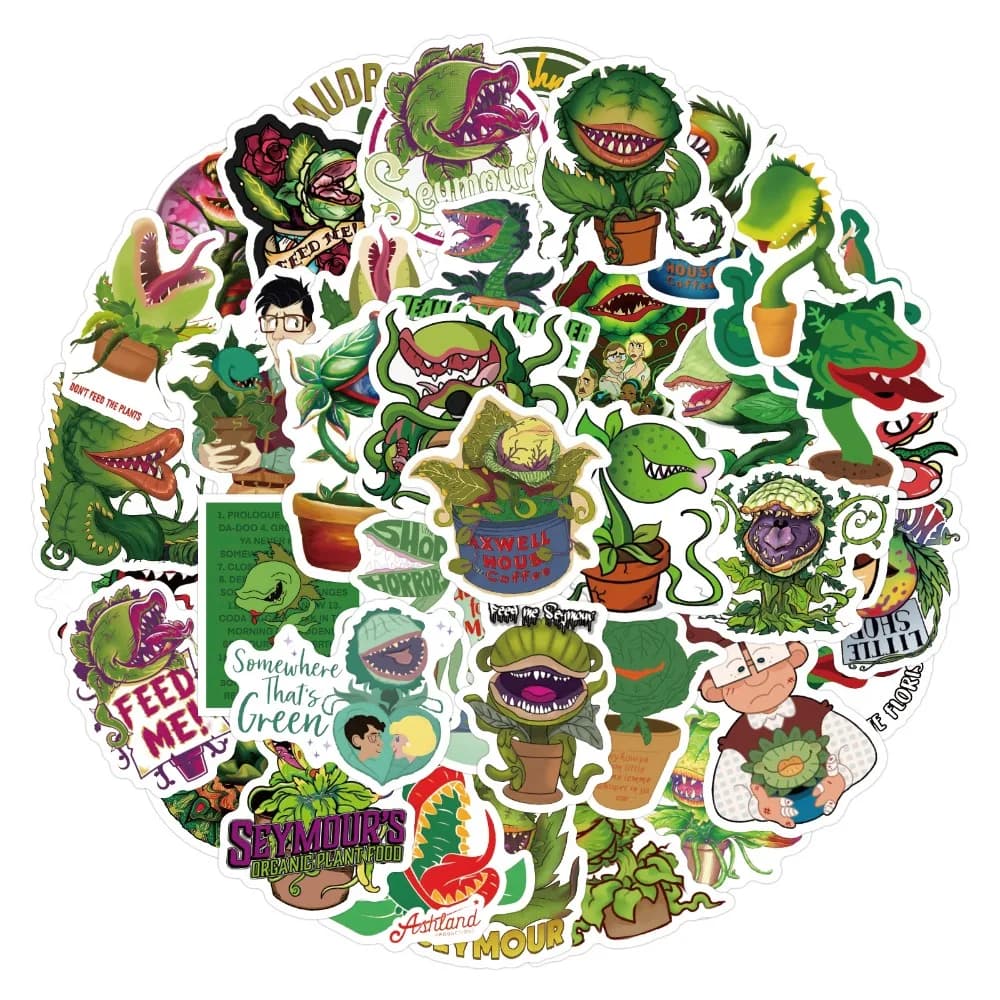 60 Little Shop of Horrors Plant Graffiti Stickers Suitcase Water Cup Stationery Car Laptop Refrigerator Decoration DIY Decals