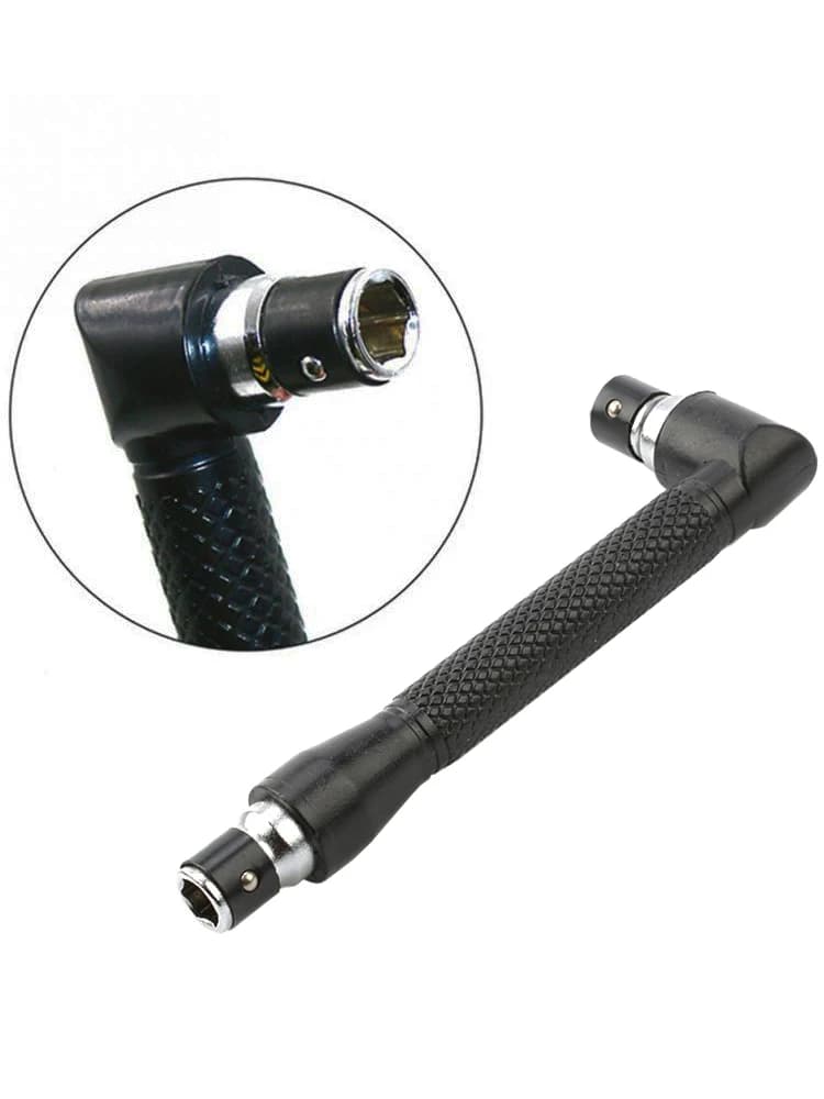 Hexagonal screwdriver tip 1/4 type L black 90 ° English wrench 6,35 mm with double end handle