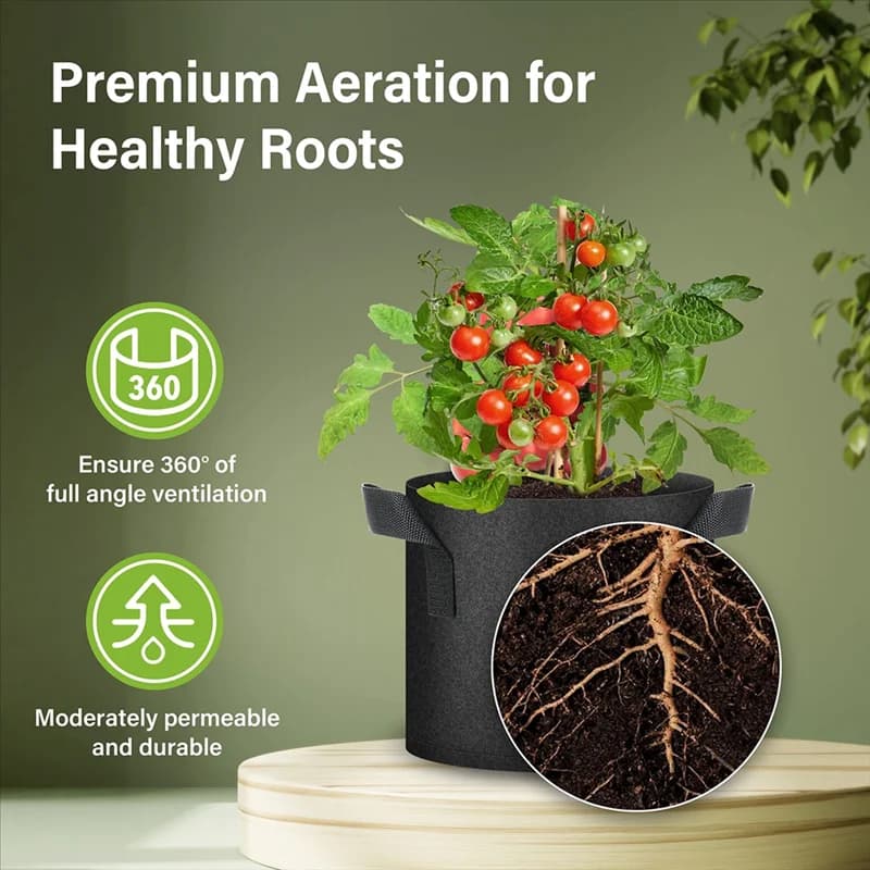 Plant Grow Bags 5 Gallon Tomato Planter Pots 6-Pack With Handles,Non Woven Fabric Gardening Planter For Vegetable-A83Z