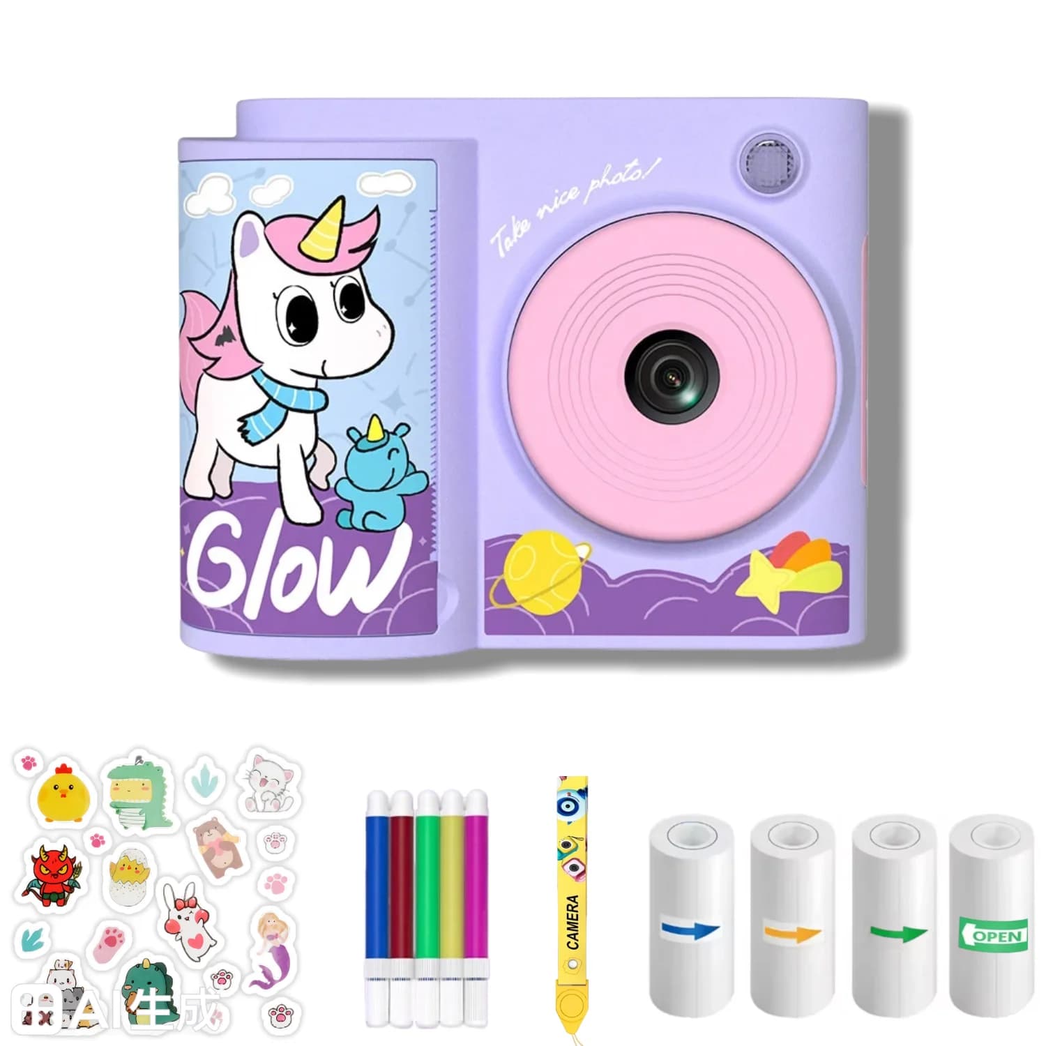 Kids Digital Camera Photography Mini Thermal Printer Educational Instant Print Photo 1080P HD With Video Recorder Birthday Gifts