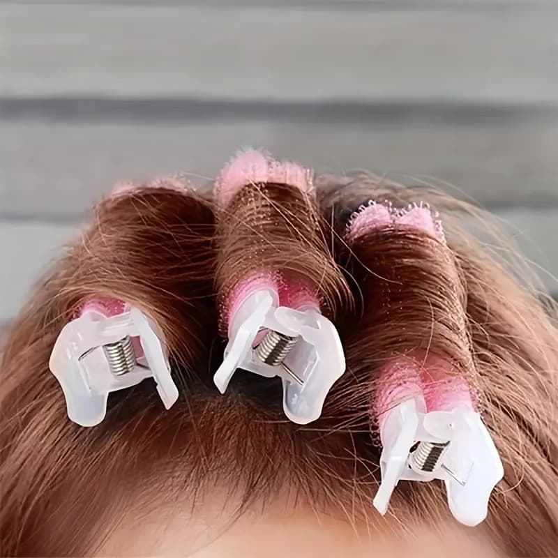 2 Pezzi Clip per Capelli Effetto Volumizzante per Radici e Cima, Bigodini a Cilindro per Ricci e Frangia, Strumenti per lo Styling