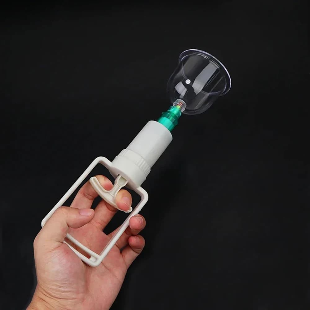 Vacuum cup massage kit with pump gun - 6 suction cups for back, body therapy, anti-cellulite and detoxifying