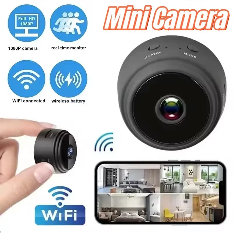 Nuova Mini Telecamera di Sicurezza A9 WiFi 1080p HD, Monitoraggio Wireless, Protezione Remota, Videocamera per Finestre
