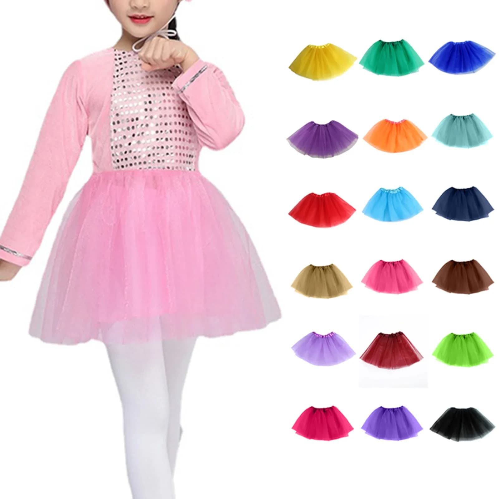 Neonate Tutu Gonne Bambini Elastico in vita Pettiskirt Ragazza Principessa Gonna in tulle Minigonne Abbigliamento per bambini