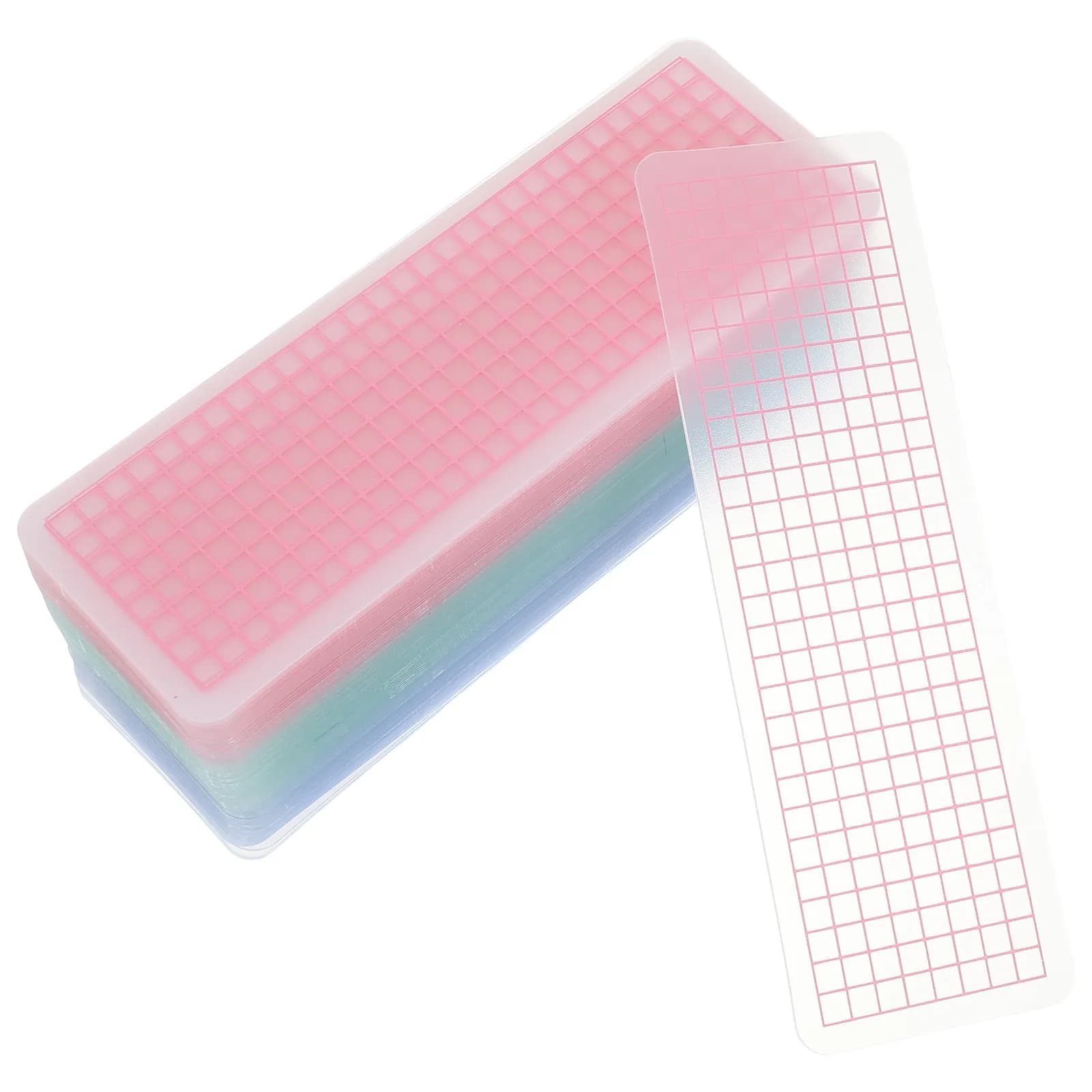 90 Sheets Grid Washi Tape Dispenser Card Thickened Plastic Blank Separate Holder Organizer Board Office School Supplies Tape