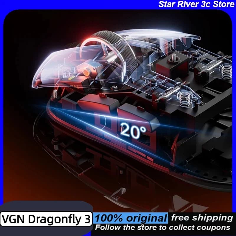 VGN Dragonfly 3 Series Mouse PAW 3950 Extreme 8K Polling Rate 800mAh Battery Life Fast Charging Wireless Bluetooth Gaming Mouses