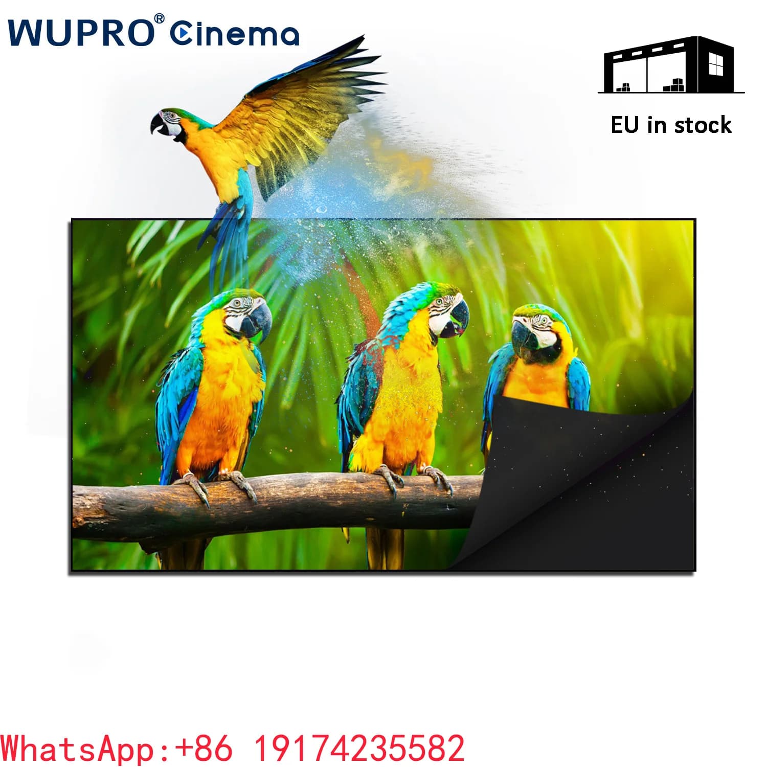 in Stock WUPRO 92 Inch BSP Giant Screen Enhance Gain ALR Screen for ultra Short Throw Projector Fixed Frame ALR Screen