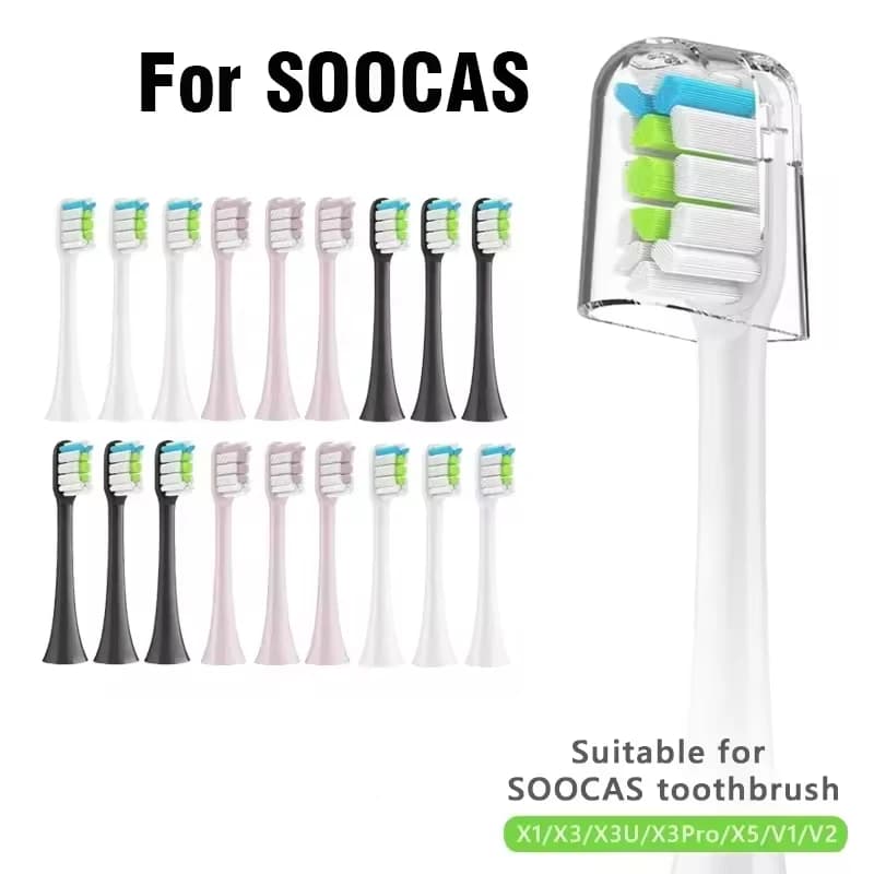 Testina di Ricambio Universale per Spazzolino Elettrico Sonico Compatibile con Xiaomi SOOCAS V1 V2 X1 X3 X3U X3Pro X5 D2 D3 per Pulizia dei Denti