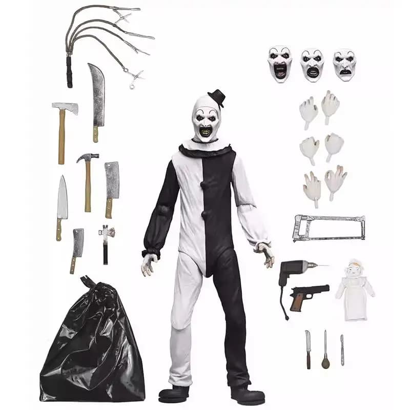 Neca 45251 Ultimate Art The Clown, action figure da collezione da 7 pollici, modello del film horror, figura articolata.