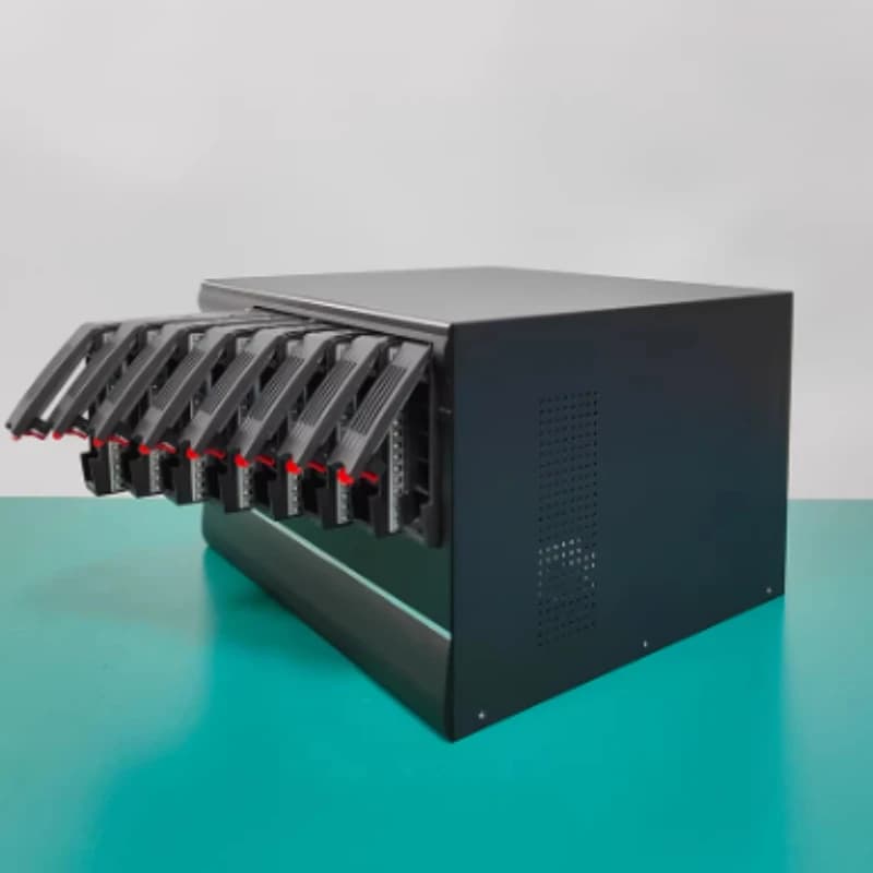 Chassis NAS 8 dischi 4 ventole con controllo temperatura scheda madre mATX, hot-plug, per archiviazione video di rete, server con schede full-height