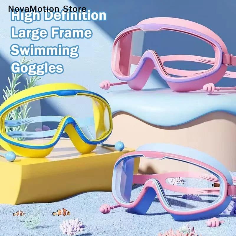 [NM]1PC Swimming Goggles Big Frame HD View Anti-fog Waterproof Swim Goggles Multi-color To Choose[NM]