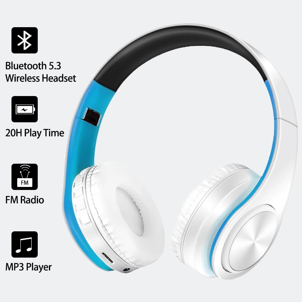 Cuffie Musicali Colorate 2026, Auricolari Wireless Stereo Bluetooth con Microfono, Supporto Scheda TF e Chiamate Telefoniche