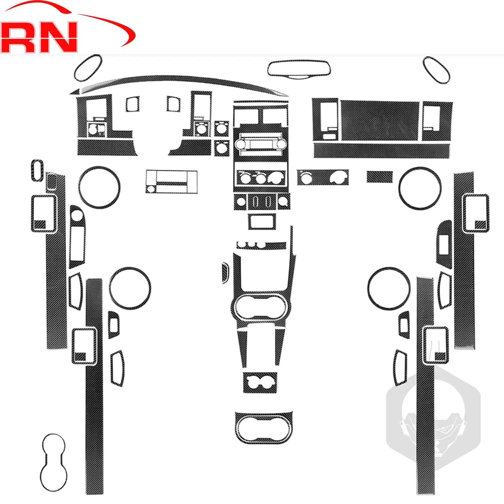 Per Dodge Durango 2004 2005 2006 2007 Accessori Interni auto in fibra di carbonio Porta del cambio Pannello di rivestimento Adesivi