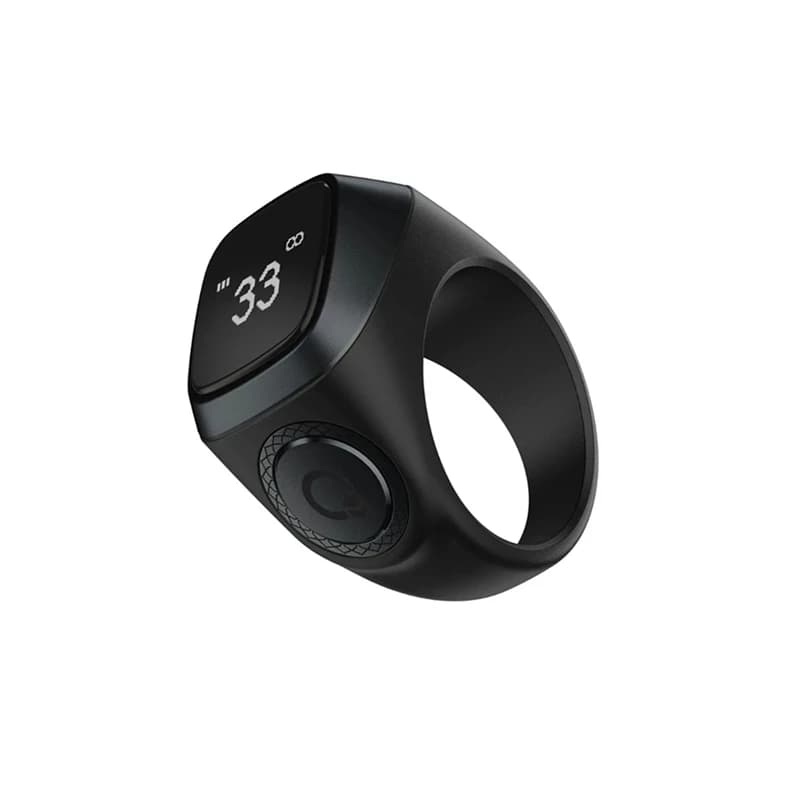 Contatore elettronico digitale da dito Display OLED Contatore di conteggio Tasbih e promemoria del tempo di preghiera Contatore di conteggio di preghiera 22 mm