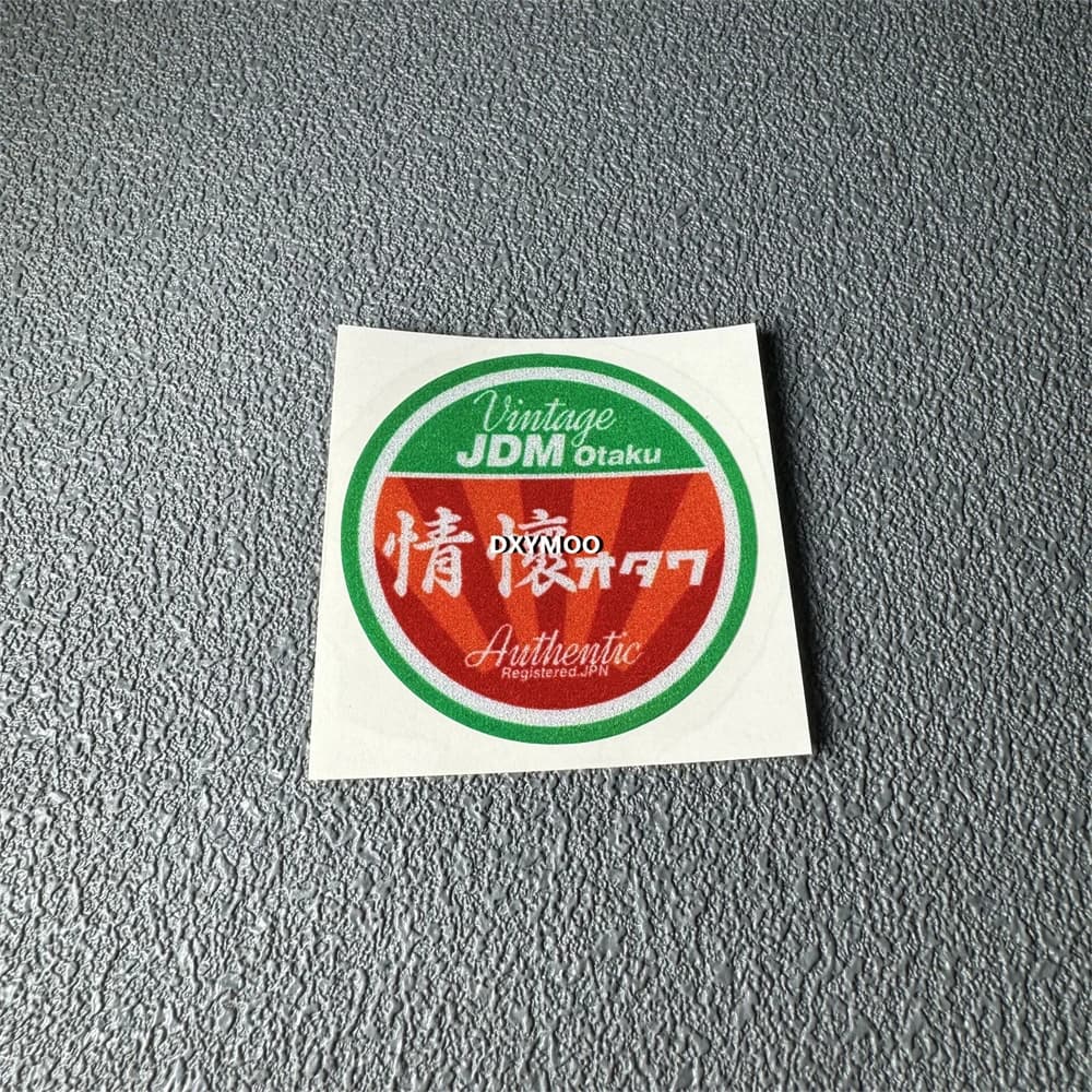 Adesivo in vinile vintage giapponese JDM Otaku, impermeabile, per casco da moto, serbatoio, finestrino auto, 12x12 cm (1 pezzo)