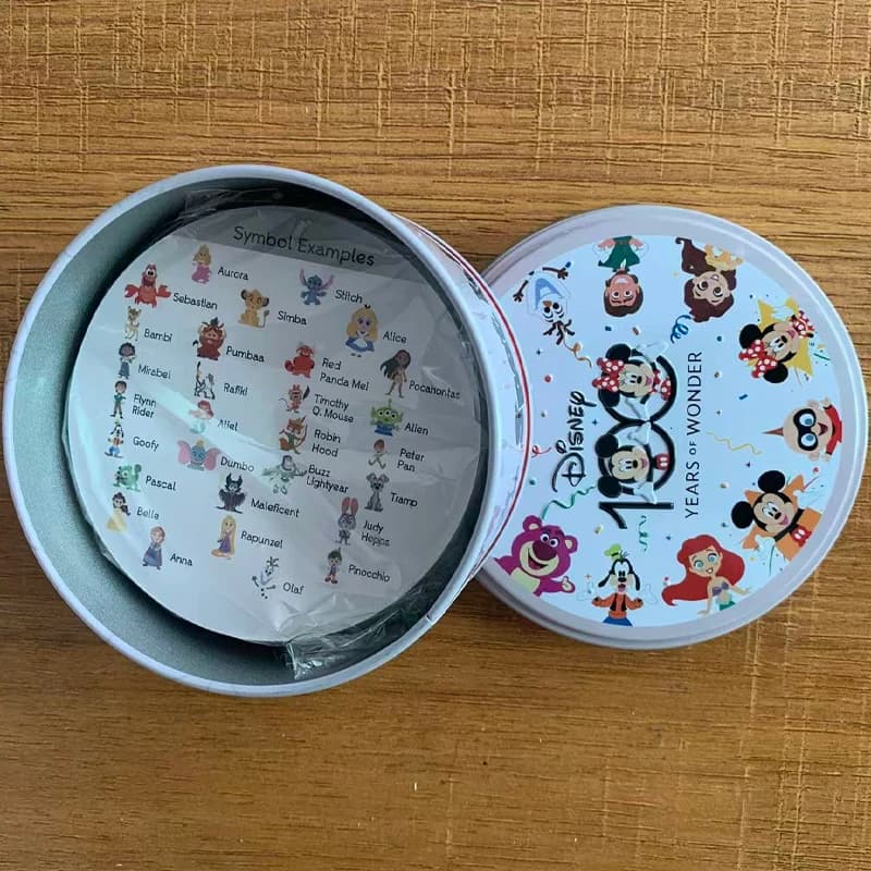 Disney Card Board Games 100 YEARS of WONDER PIXAR Stitch Iron Box Toys Family Funny Holidays Camping Sport Friend Christmas Gift