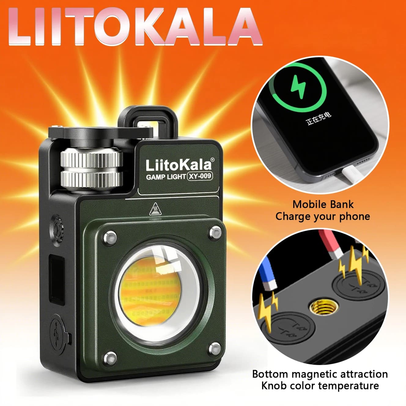 Nuova torcia portachiavi LiitoKala 120-3500LM, ricaricabile, multifunzionale, portatile, con batteria da 3000mAh, luce da lavoro.