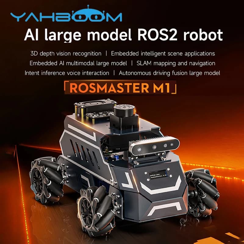 ROSMASTER M1 AI Educational Robot with Incorporated Intelligence, Support for Jetson/Raspberry Pi/RDK X5, 3D Vision Control