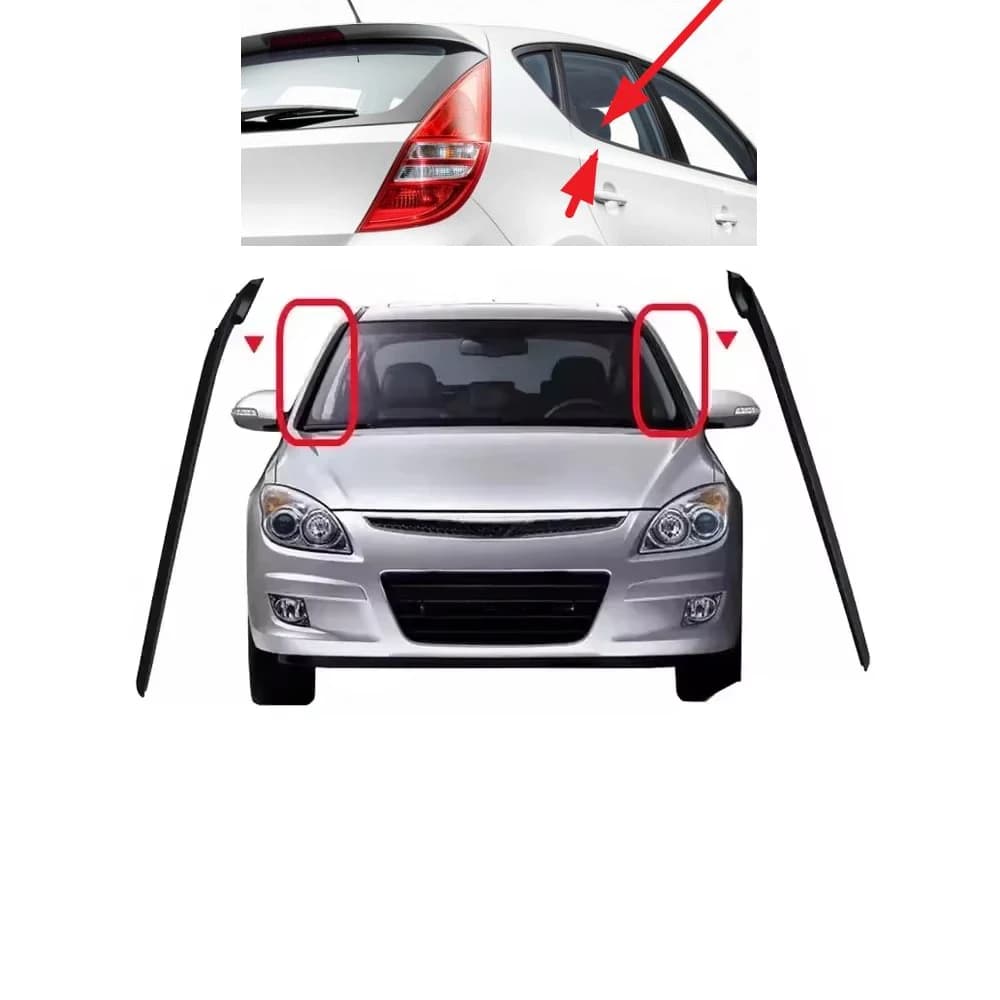 1 Coppia Parabrezza Lato Striscia di Plastica Dura per Hyundai I30 2009-2011 86131-2L000 Parabrezza Guarnizione In Vetro Non per Cw