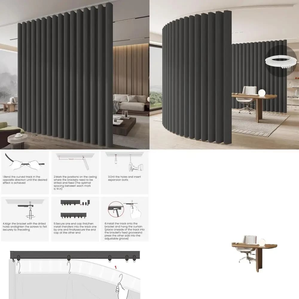 Darkening curtain set for privacy, 196 wide x 96 long, grey panels and white binary