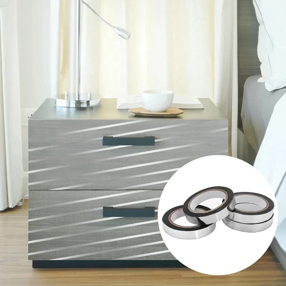 Silvery Metallic Mirror Tape Self-Adhesive Art Decorative Tape for Wall Wardrobe Bathroom Gift Wrapping And Crafts