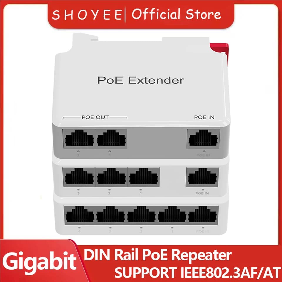 Gigabit 2/3/4 Port PoE Extender DIN Rail poe repeater for IP Port Transmission Extender for POE Switch NVR IP Camera