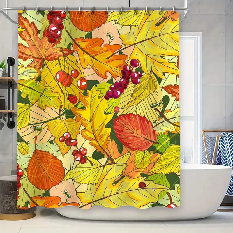 Sunflower Shower Curtain: Personalized Home Decor for Bathrooms Orange Red Printed Waterproof Fabric with Hooks Set (Customizabl