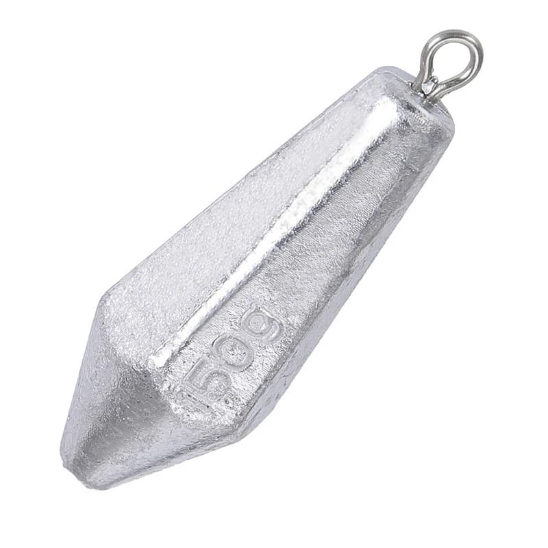 Piombo platina con anello 20g/30g/40g/50g/60g/70g/80g/100g/120g/150g/200g peso al piombo di forma prismatica accessori per la pesca oceanica