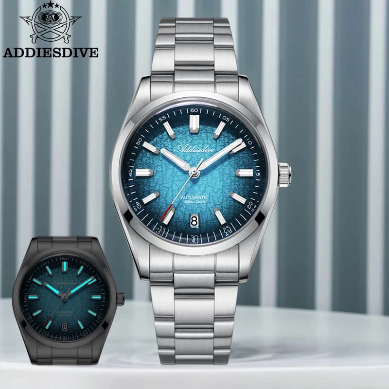 ADDIESDIVE 39mm Men's Watch Luxury Japan 8215 Automatic Mechanical Wristwatch 100m Waterproof 316L Stainless Steel Diving Watch