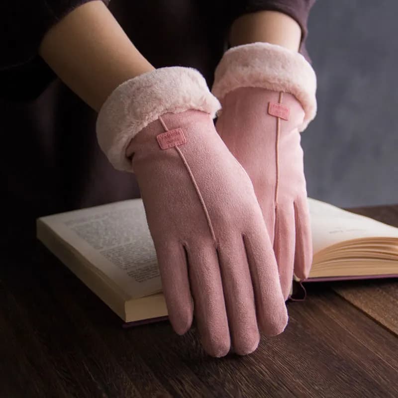 Guanti di nuova moda autunno inverno guanti caldi pelosi carini guanti a dita intere guanti da donna per sport all'aria aperta schermo