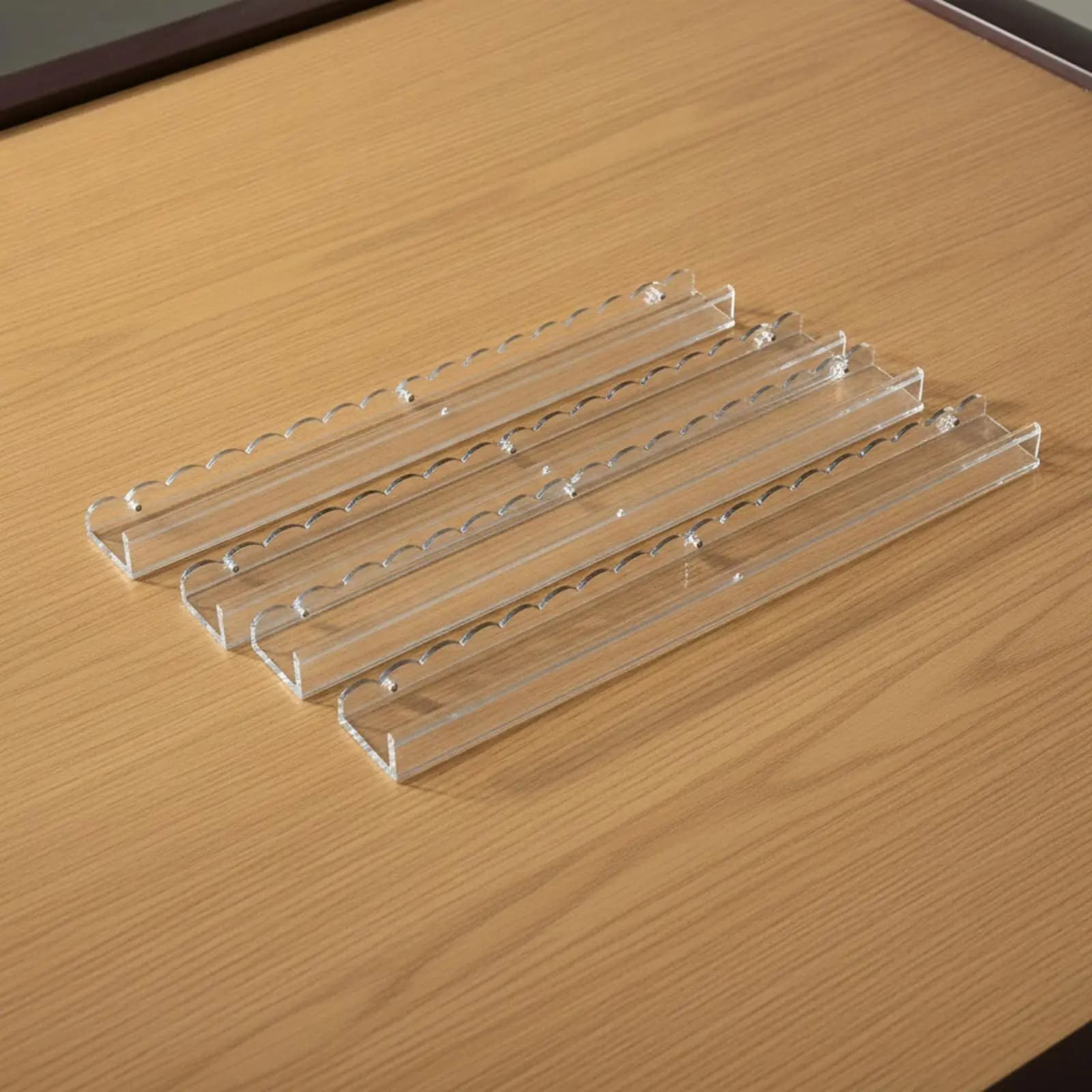 Acrylic Mahjong Tile-Pushing Ruler Clear Mahjong Push Ruler Game Accessory Sturdy Minimalist for Tabletop Play