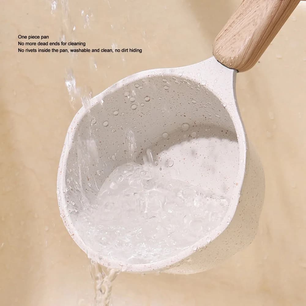 Nonstick Sauce Pan with Pour Spout Flat Bottom Butter Melting Pot Deepening Height Easy To Use Saucepan Restaurant