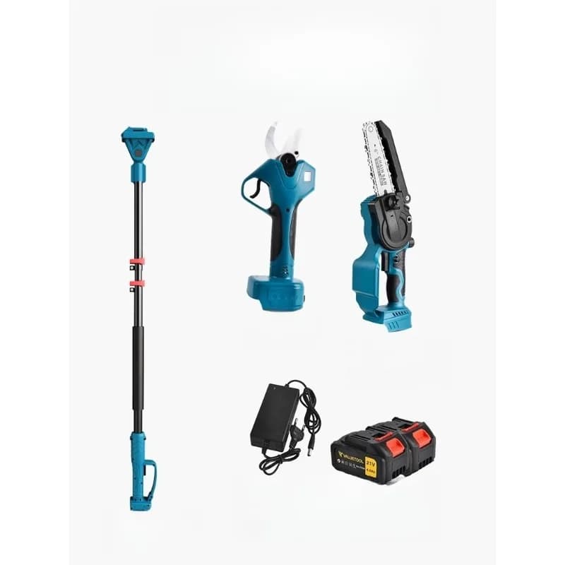Set of poles for high branches with lithium battery shears for high branches without saw blades for high branches retractable shears for electric trunks