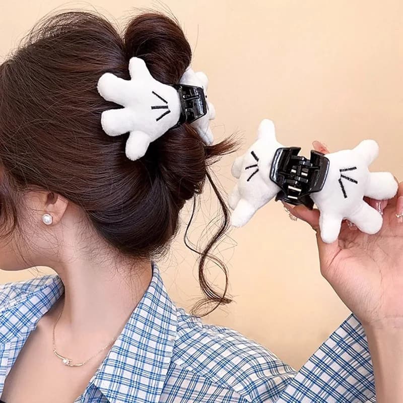Simpatiche fermagli per capelli a forma di palma di Topolino per donne, fermagli creativi per capelli, fermagli a forma di mano di Topolino per ragazze, piccoli fermagli divertenti a forma di artiglio, accessori per capelli.