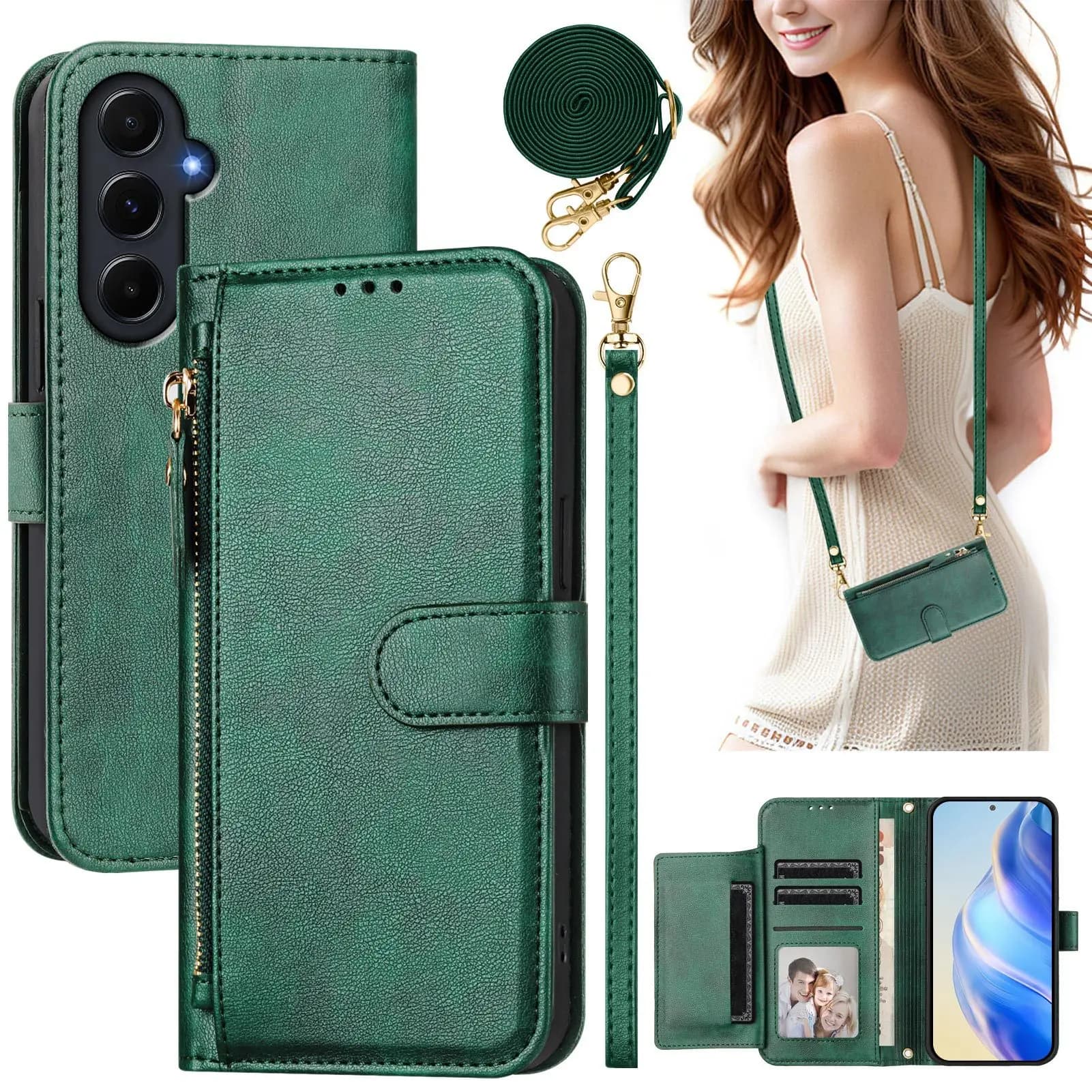 Multi 7 Card Crossbody Retro Leather Flip Case For OnePlus Nord 5 4 3 2T 2 CE5 CE4 Lite CE3 CE2 CE Lanyard Wrist Wallet Cover