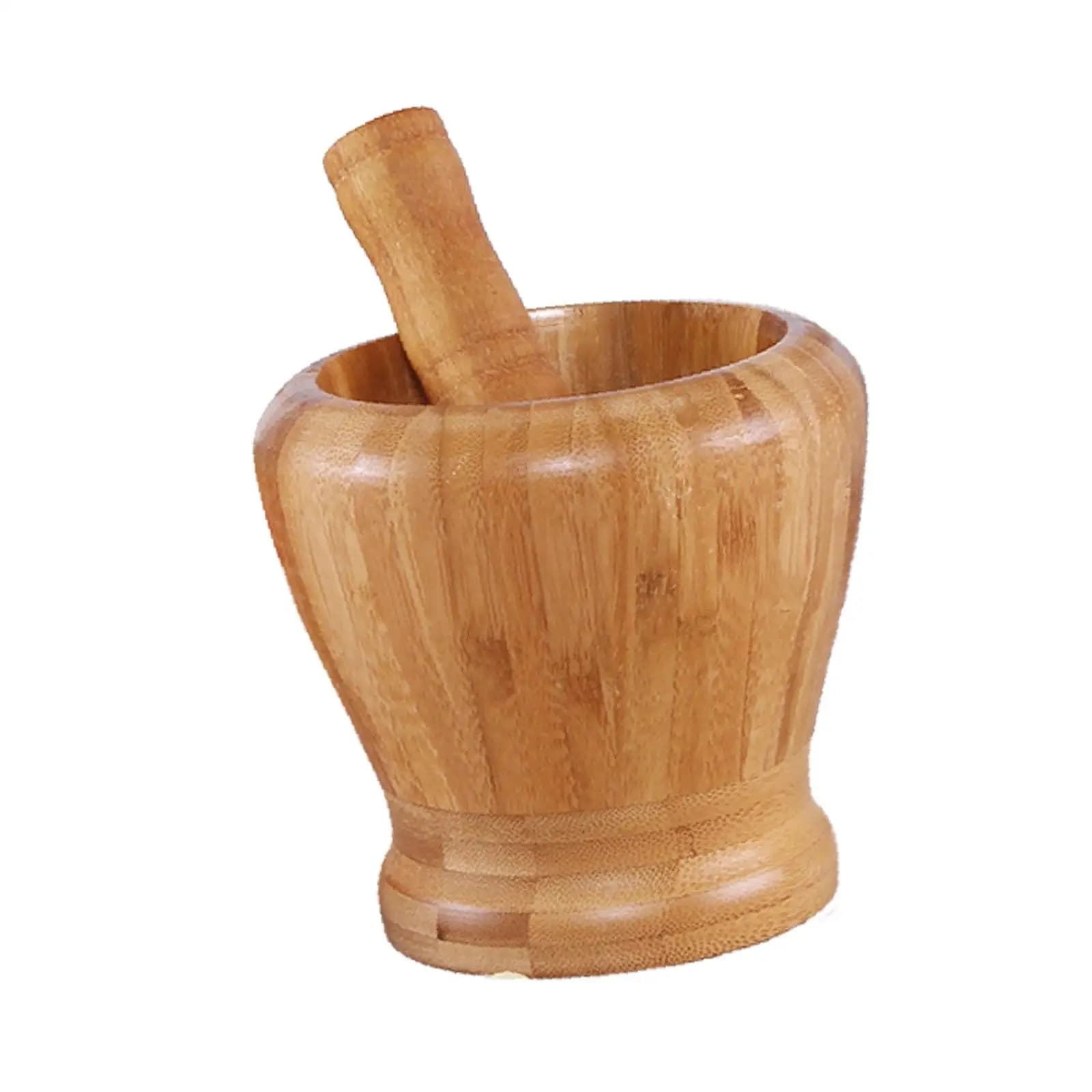 Kitchen Wooden Mortar and Pestle Set Kitchen Tools Multifunction Garlic Press for Spice Fresh Mustard Pepper Gingers Chutney