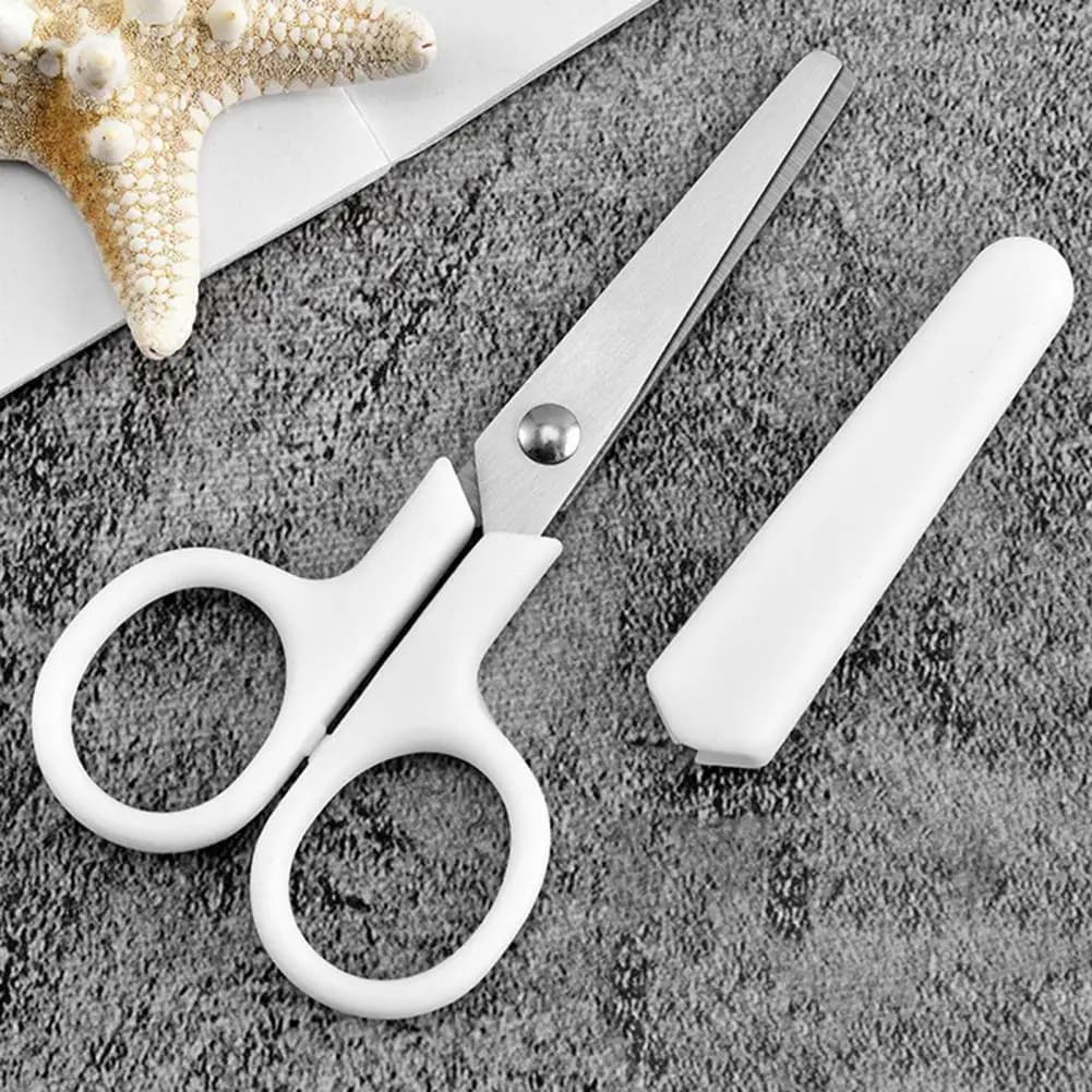Kids Scissors with Cover, Safety Protection Design Sharp Scissors, Comfortable Grip Safety Scissors Home Craft Tools 97