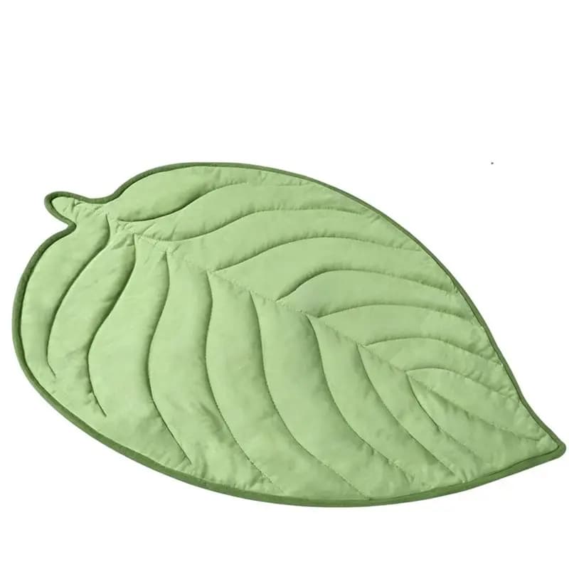 AB66-Dog Cooling Mat, Leaf Shape, Pet Pad Reversible All Season Blanket For Dogs & Cats, Small 34X39 In, Sage Green