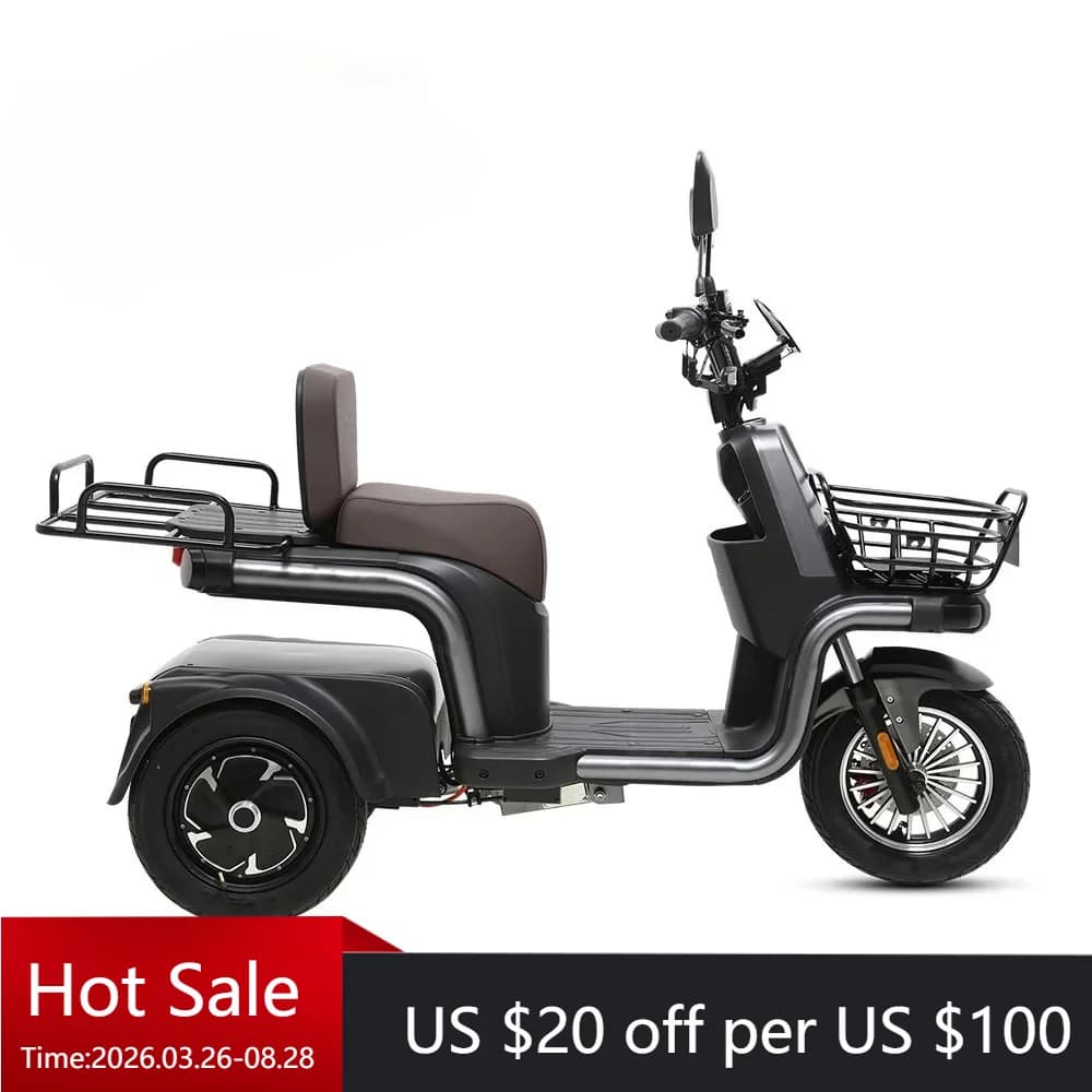 Tc TXED new electric tricycle motorcycle double 500 watt motor large capacity battery 20AH 3 wheels electric bicycle for the eld