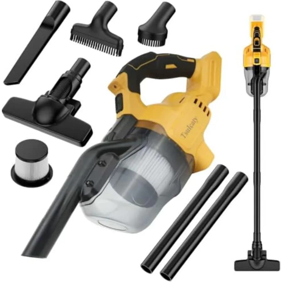 Aspirapolvere Senza Fili per Batteria Dewalt 20V, Aspirapolvere Portatile, Aspirapolvere a Bastone, Aspiratore Professionale per Casa, Auto, Pavimenti in Legno, Tappeti con Funzione Lavaggio