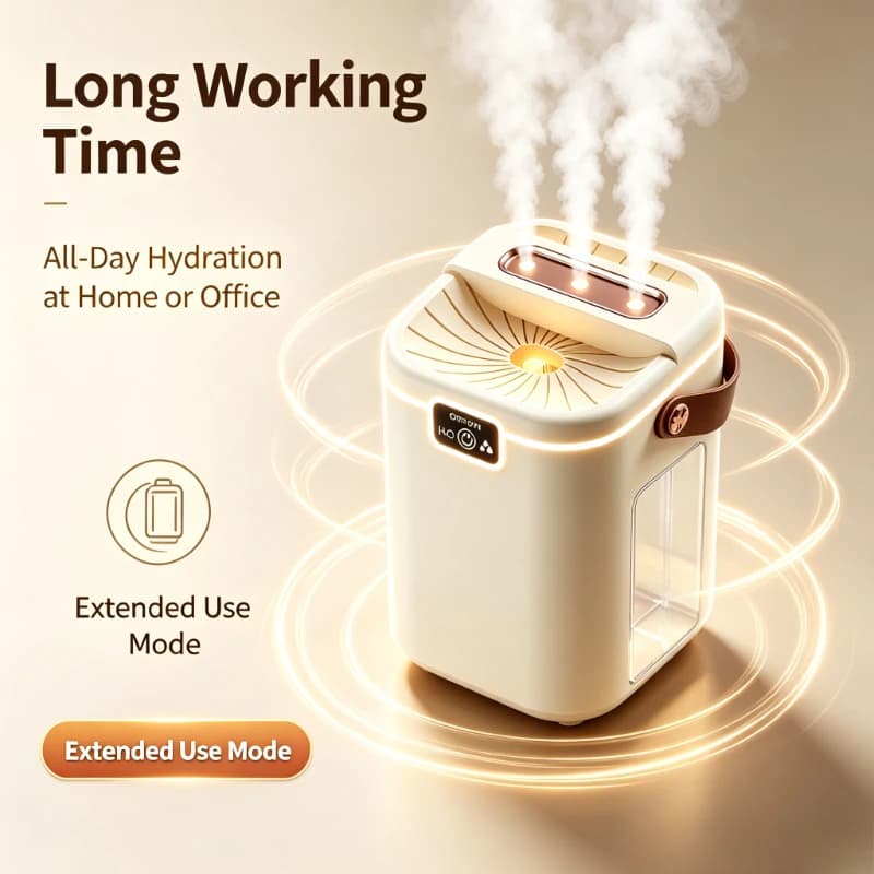 Desktop Portable Air Humidifier Silent 3-Nozzle Mist Spray Humidifier Long Lasting Working Time for Bedroom Home Office Indoor