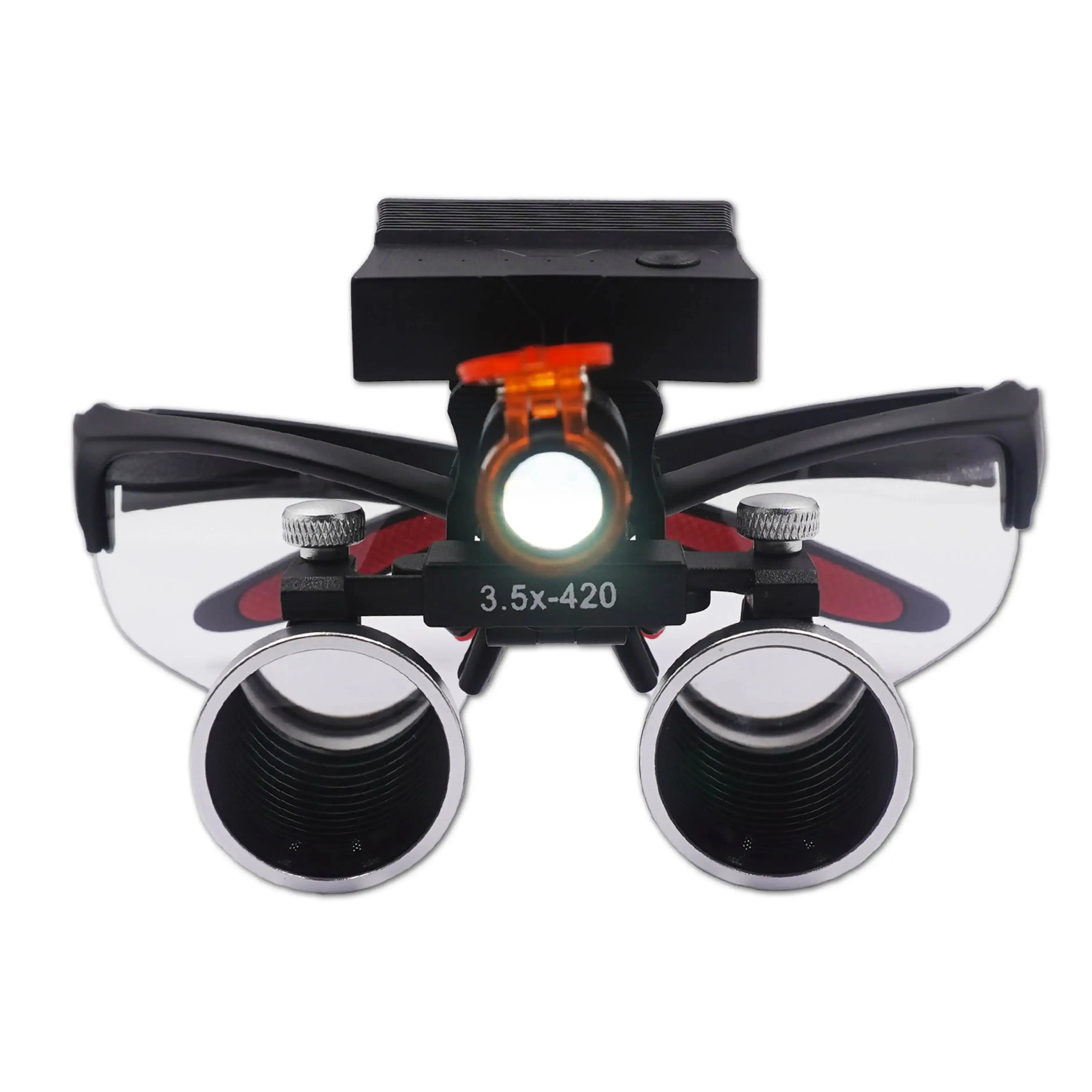 Lampada per fari dentali Clip on Lamp Mini Spotlight occhialini binoculari chirurgici lente d'ingrandimento occhiali per apparecchiature di laboratorio medico dentale