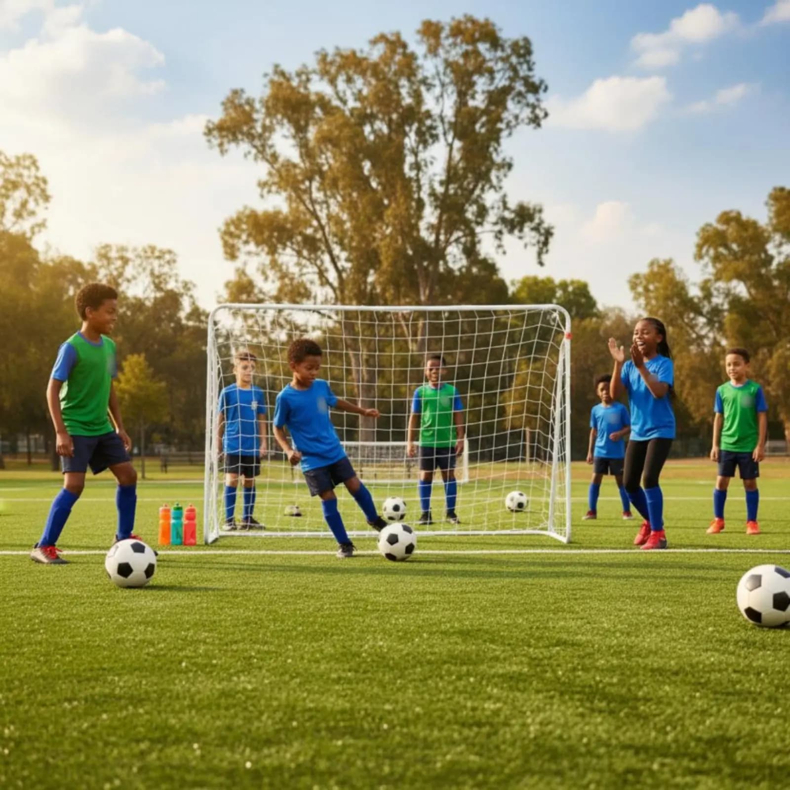 Portable Soccer Goal Multi-Size Movable Football Goal Training Kit Sturdy Sports Gear Lightweight for Teens, Practice Field
