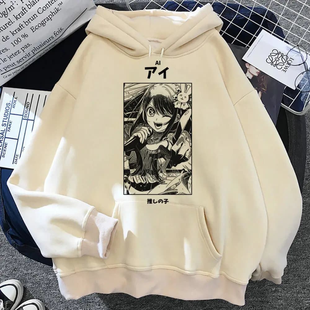 Oshi No Ko hoodie soft fabric Y2K anime comfortable athleisure women pullover sweatshirts casual wear elegant youthful