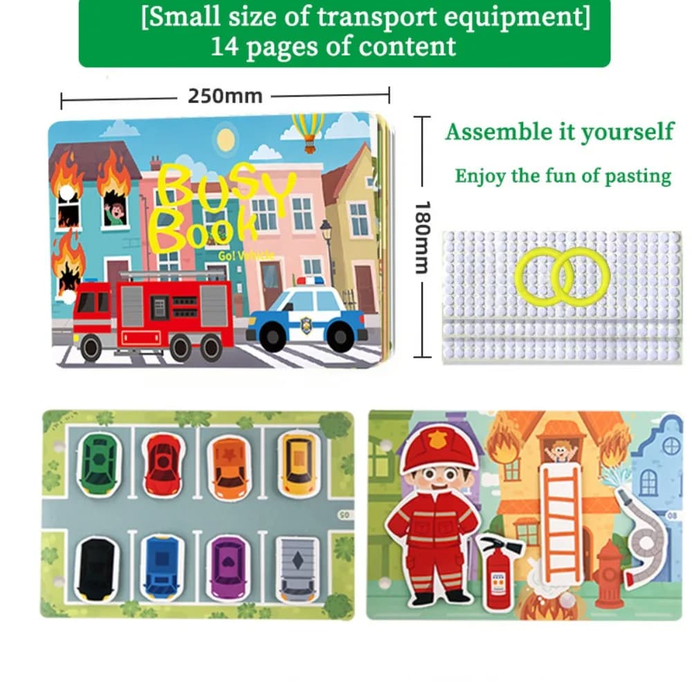 Libro interattivo occupato per bambini Adesivi per l'apprendimento precoce Libro silenzioso per bambini Gioco di abbinamento Giocattolo educativo Libro occupato per bambini Montessori